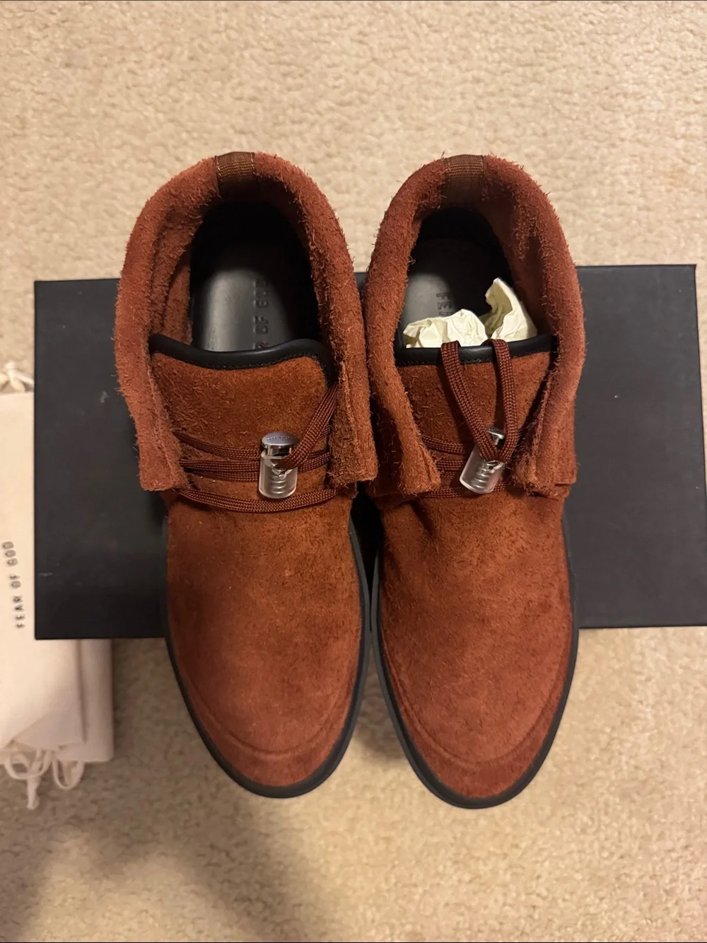 Fear of God Men’s Suede Slip-On laced Chukka Boot — Rust